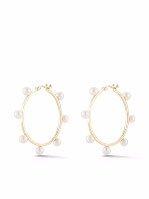 Mateo 14kt Yellow Gold Large Pearl Dot Hoop Earrings - ShopStyle
