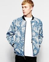 Thumbnail for your product : Son Of Wild Printed Denim Bomber Jacket