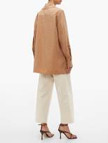 Thumbnail for your product : Lemaire High-neck Zip Silk-blend Shirt - Womens - Tan