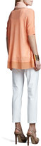 Thumbnail for your product : Eileen Fisher Silk Tussah Box Top, Washable Slim Ankle Pants & Splatter Painted Scarf, Women's