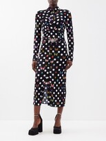 Thumbnail for your product : Versace X Dua Lipa Polka-dot Butterfly-print Jersey Dress