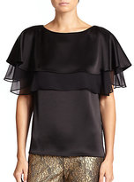 Thumbnail for your product : St. John Silk Chiffon Tiered Blouse