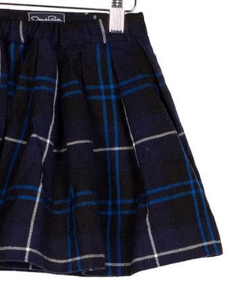 Oscar de la Renta Girls' Wool Plaid Skirt