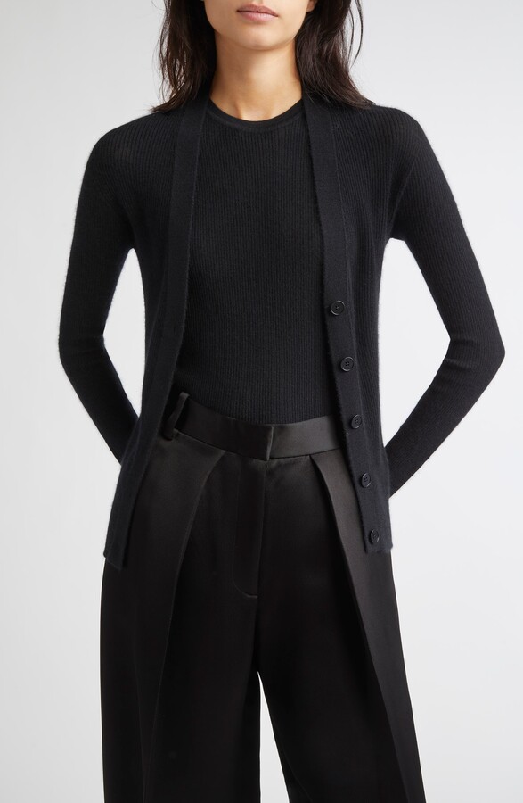 Johnstons of Elgin Superfine Cashmere Rib V-Neck Cardigan