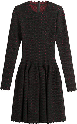 Alaia Spotted Knit Dress with Wool