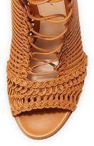 Thumbnail for your product : Gianvito Rossi Marnie Woven Leather 105mm Bootie, Almond