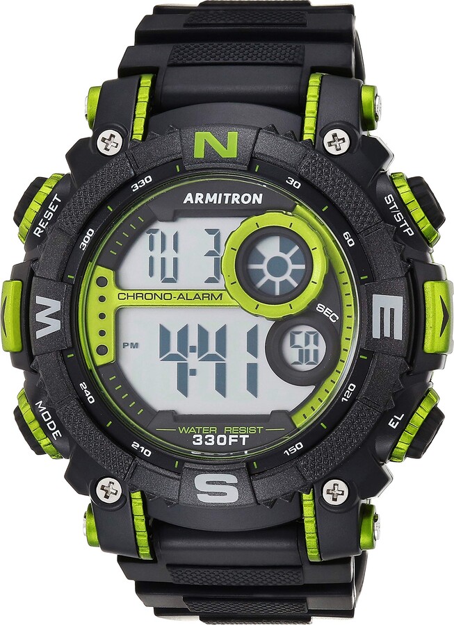 Armitron Sport Armitron Men's 40/8284LGN Lime Green Accented Digital