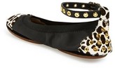 Thumbnail for your product : Yosi Samra 'Abbey' Ankle Strap Foldable Flat (Women)