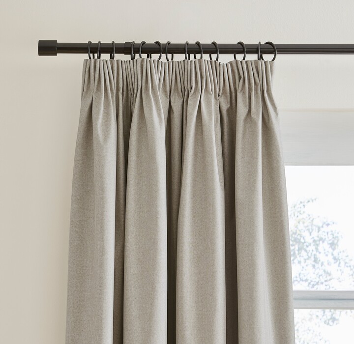 Dunelm Berlin Linen Thermal Blackout Pencil Pleat Curtains Linen