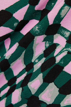 Diane von Furstenberg Mae Printed Crepe Midi Skirt - Pink