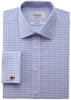 Thumbnail for your product : Charles Tyrwhitt Sky and blue mini check slim fit