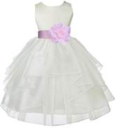 Thumbnail for your product : ekidsbridal Wedding Pageant Ivory Shimmering Organza Flower Girl Dress 4613S