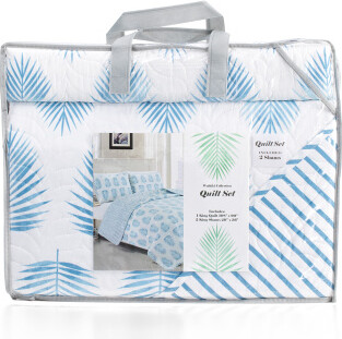 TJMAXX Waikiki Leaf Spring Reversible Quilt Set, Cotton/Polyester