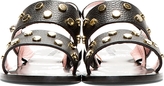 Thumbnail for your product : Studio Pollini Black & Gold Studded Leather Sandals