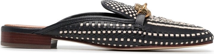 Tory Burch Jessa woven backless loafers - ShopStyle
