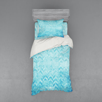Ambesonne Teal Microfiber Duvet Cover Set