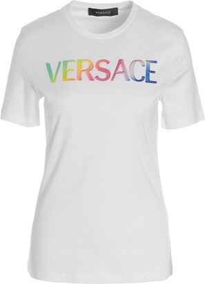 Versace Rainbow-Logo Crewneck T-Shirt