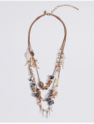 M&S Collection Cluster Row Necklace