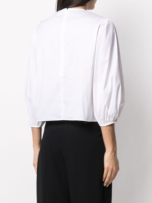 RED Valentino Bow-Embellished Balloon-Sleeve Blouse