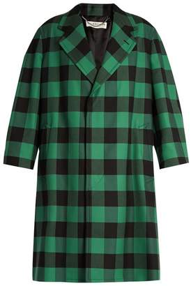 Balenciaga Godfather Checked Oversized Coat - Womens - Green Multi