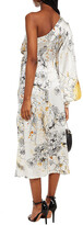 Thumbnail for your product : Leo Lin Urbanist One-shoulder Printed Silk-satin Midi Dress