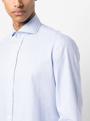 Borrelli Check-Pattern Spread-Collar Shirt