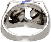 Thumbnail for your product : Alexander McQueen Silver & Blue Chrome Chain Ring