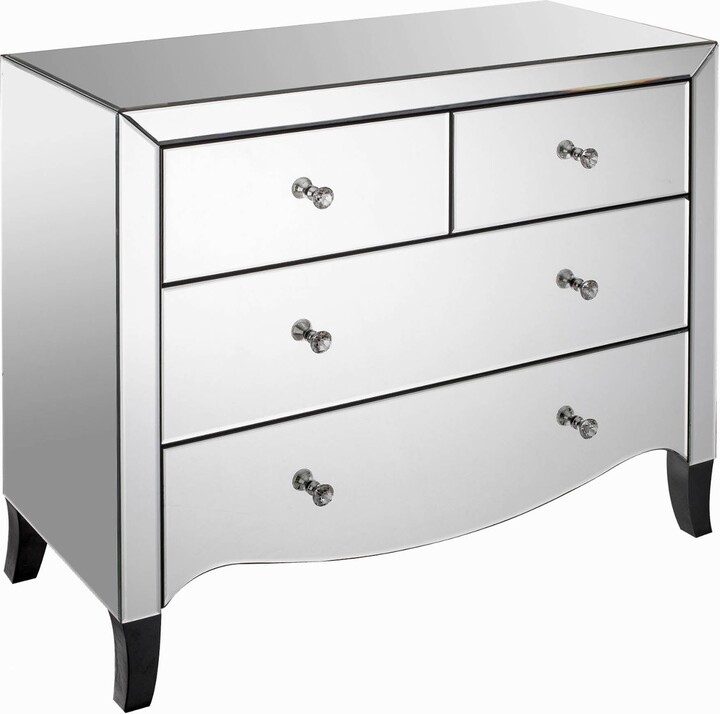 Dunelm Valentina 4 Drawer Chest, Mirrored Grey ShopStyle Bedroom