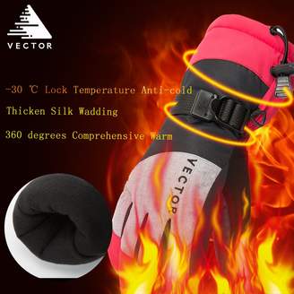 Vector Windproof Water Rebellent Winter Warm Thermal Snow Gloves Skiing Snowboarding Ski Gloves(M, )