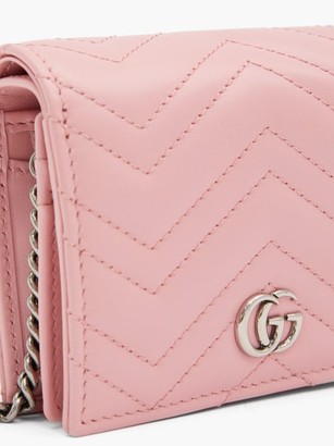 Gucci GG Marmont Chain Quilted-leather Wallet - Pink