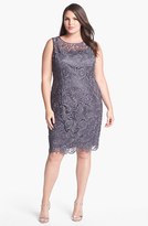 Thumbnail for your product : Adrianna Papell Sleeveless Lace Dress (Plus Size)