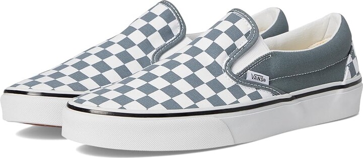 Vans Classic Slip-On Skate Shoes Color Theory Checkerboard Stormy Weather : Men's 13 - Women's 14.5 Medium, Canvas/Leather/Suede