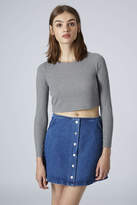 Thumbnail for your product : Topshop Petite long sleeve skinny rib top