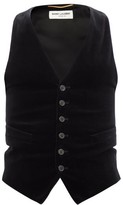 Thumbnail for your product : Saint Laurent Cotton-velvet Waistcoat - Black