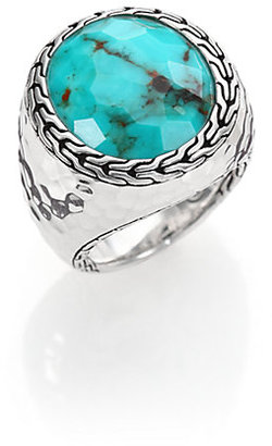 John Hardy Palu Turquoise & Sterling Silver Matrix Ring