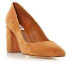 Dune Ladies ABELL Block Heeled Round Toe Court Shoe in Tan Size UK 8