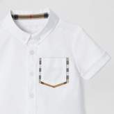 Thumbnail for your product : Burberry Short-sleeve Check Detail Cotton Oxford Shirt