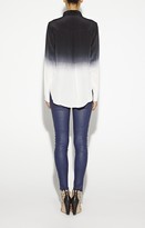 Thumbnail for your product : Nicole Miller Boyfriend Ombre Silk Top