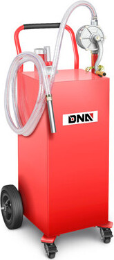 35 Gallon Gas Caddy Fuel Tank Container, Large Gasoline Diesel Can with Wheels, Rotary Hand Pump