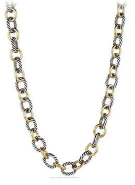 David Yurman Large Oval Link Necklace With 18K Gold