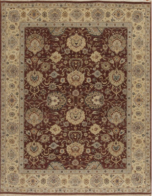 Samad Rugs Cote D'Azure Hand Knotted Wool Mahogany/Light Gold Area Rug