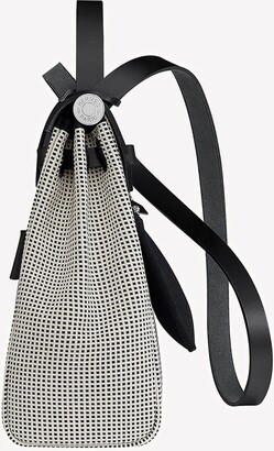 Hermes Kelly 25 Quadrille Viking Toile Black / White Sellier Bag