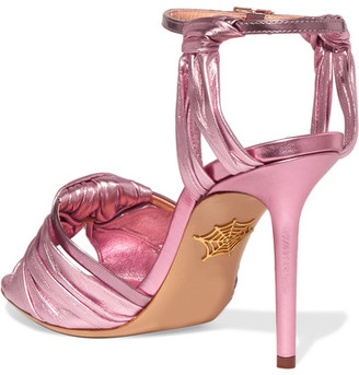 Charlotte Olympia Broadway Metallic Leather Sandals - Pink