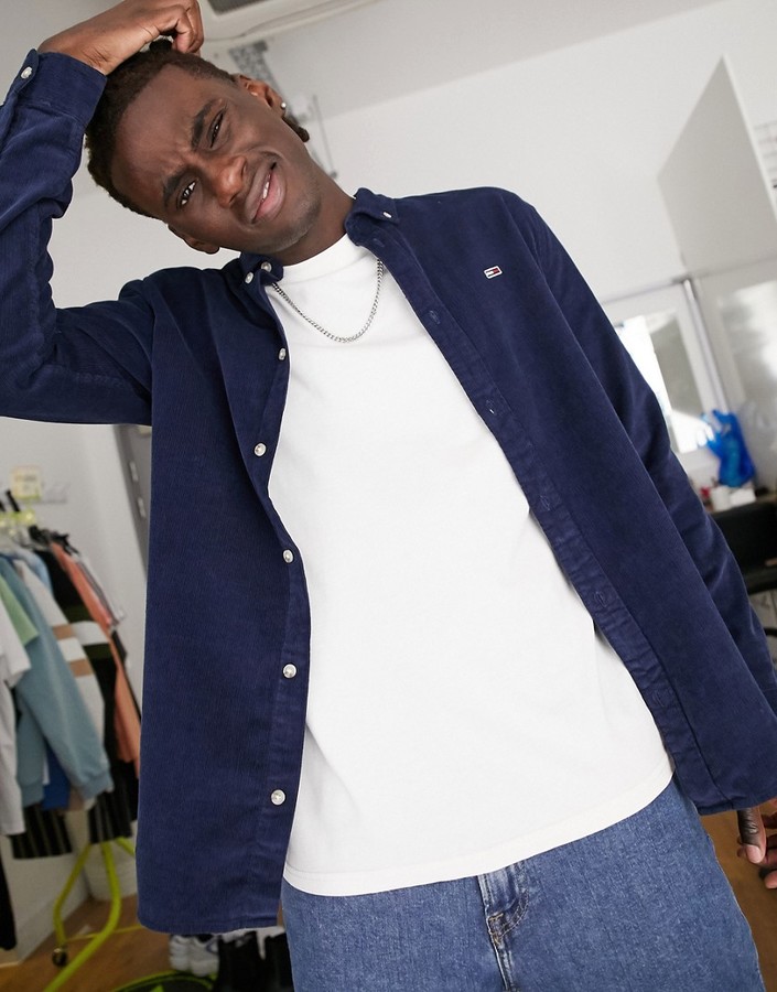 tommy jeans corduroy long sleeve shirt