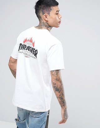 HUF x Thrasher Logo T-Shirt With Back Print