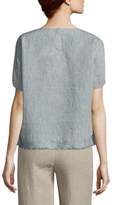 Thumbnail for your product : Eileen Fisher Raw-Edge Organic Linen Top