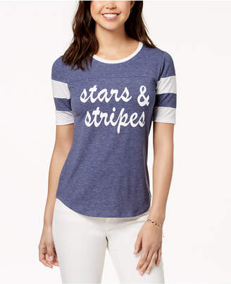 Pretty Rebellious Rebellious One Juniors' Stars & Stripes Graphic T-Shirt