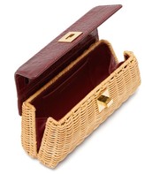 Thumbnail for your product : Sparrows Weave - The Clutch Wicker And Leather Cross-body Bag - Burgundy