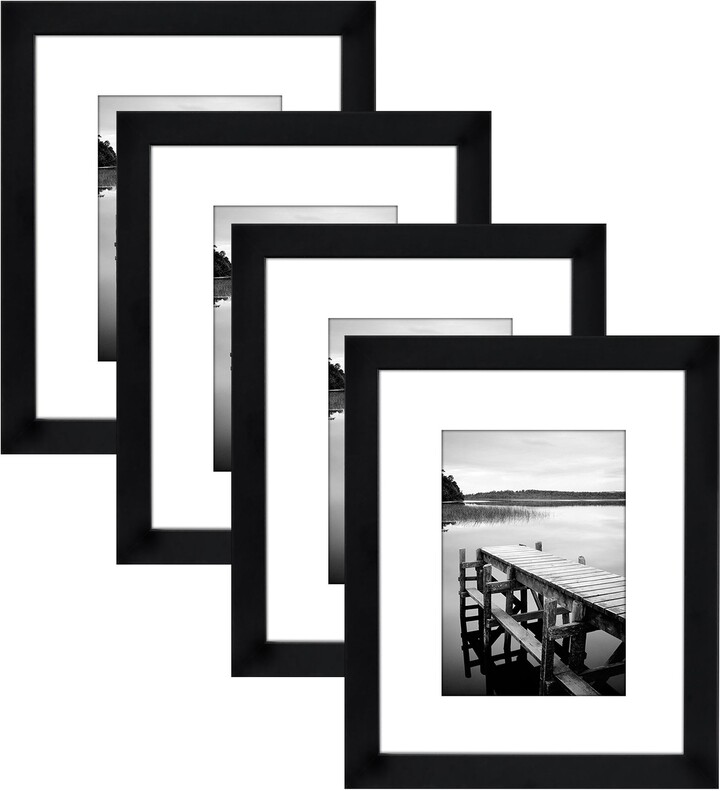 Americanflat 8x10 Picture Frame with Mat for 5x7, Black, 4 Pack - ShopStyle