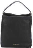 Thumbnail for your product : Burberry black leather large top handle bag